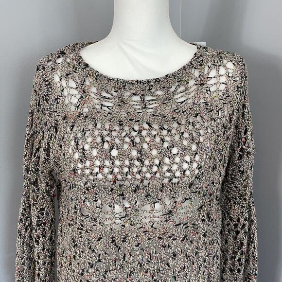 Soft Surroundings Pointelle Marled Crochet Open Knit Sweater. Size Small. NWT. - Picture 3 of 12